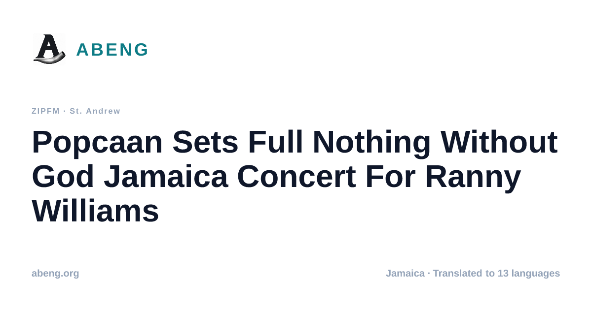 Popcaan Sets Full Nothing Without God Jamaica Concert For Ranny Williams