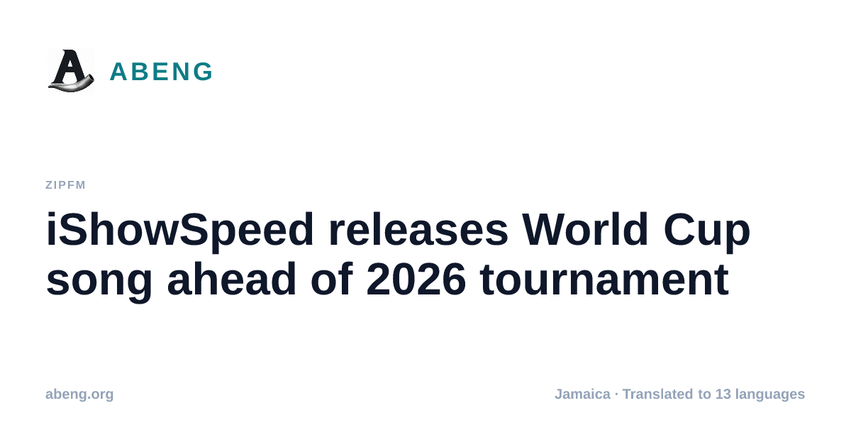 iShowSpeed releases World Cup song ahead of 2026 tournament