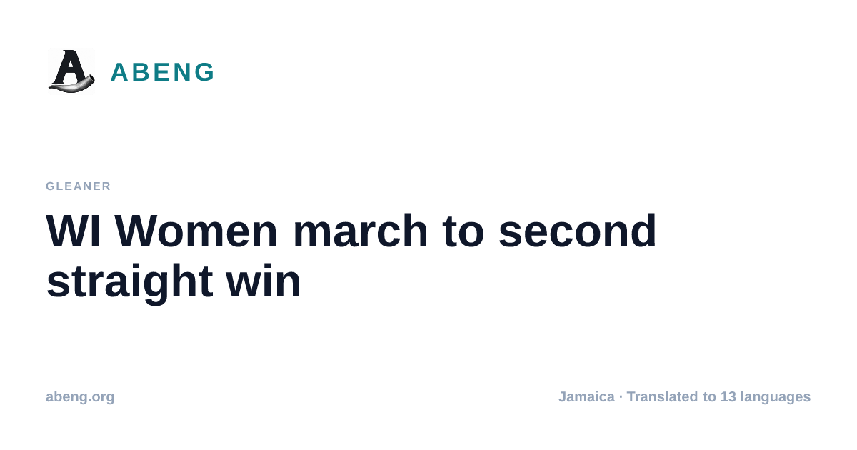 WI Women march to second straight win